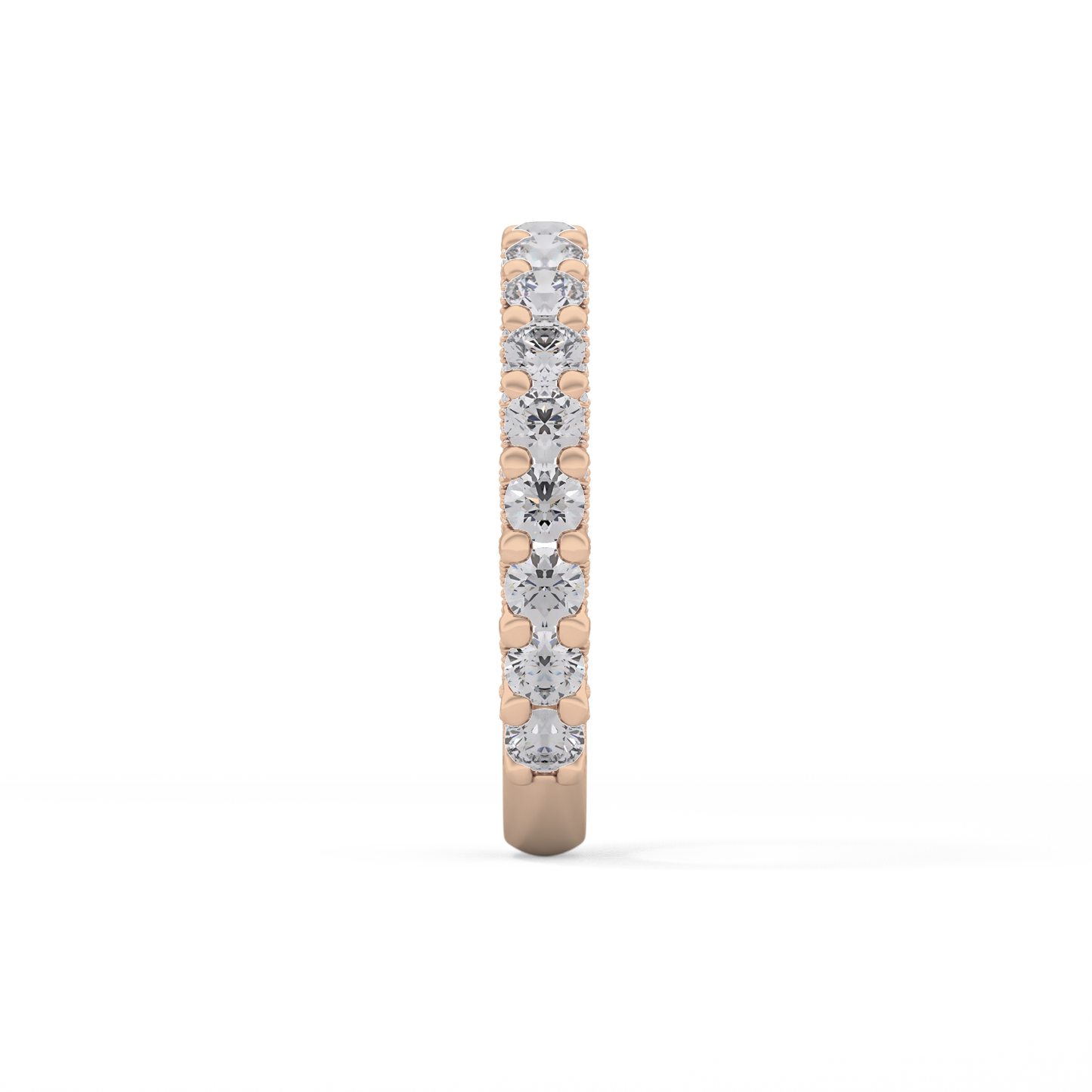 Half Eternity Wedding Band with 1.83 TCW Round Cut Moissanite – Yellow, White, or Rose Gold