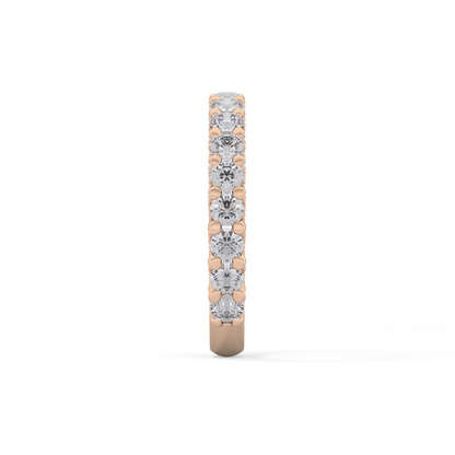 Half Eternity Wedding Band with 1.83 TCW Round Cut Moissanite – Yellow, White, or Rose Gold