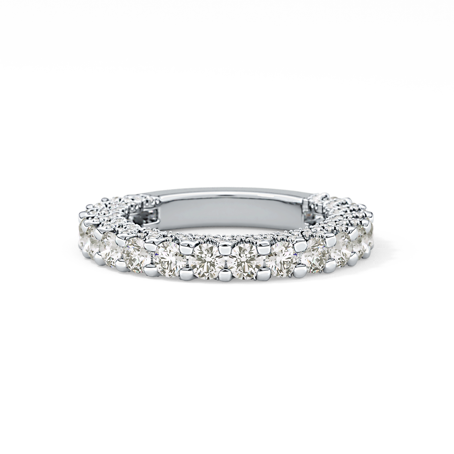 Half Eternity Wedding Band with 1.83 TCW Round Cut Moissanite – Yellow, White, or Rose Gold