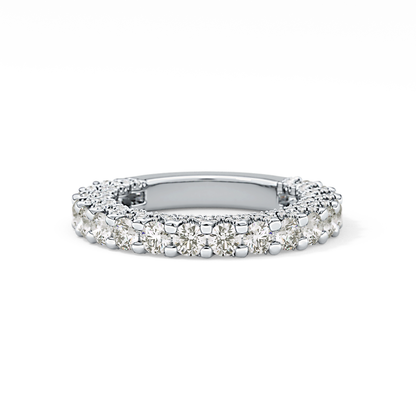 Half Eternity Wedding Band with 1.83 TCW Round Cut Moissanite – Yellow, White, or Rose Gold