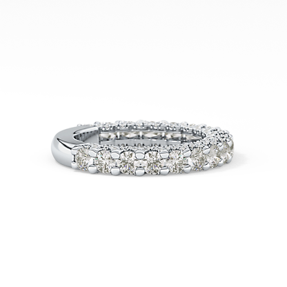 Half Eternity Wedding Band with 1.83 TCW Round Cut Moissanite – Yellow, White, or Rose Gold