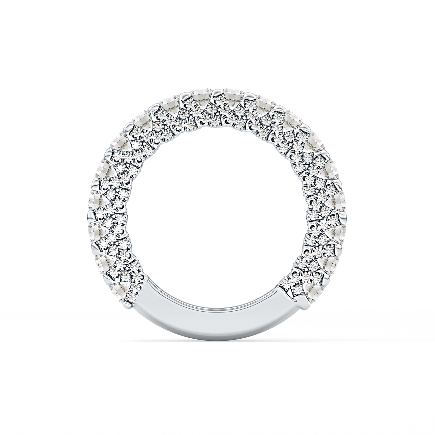 Half Eternity Wedding Band with 1.83 TCW Round Cut Moissanite – Yellow, White, or Rose Gold