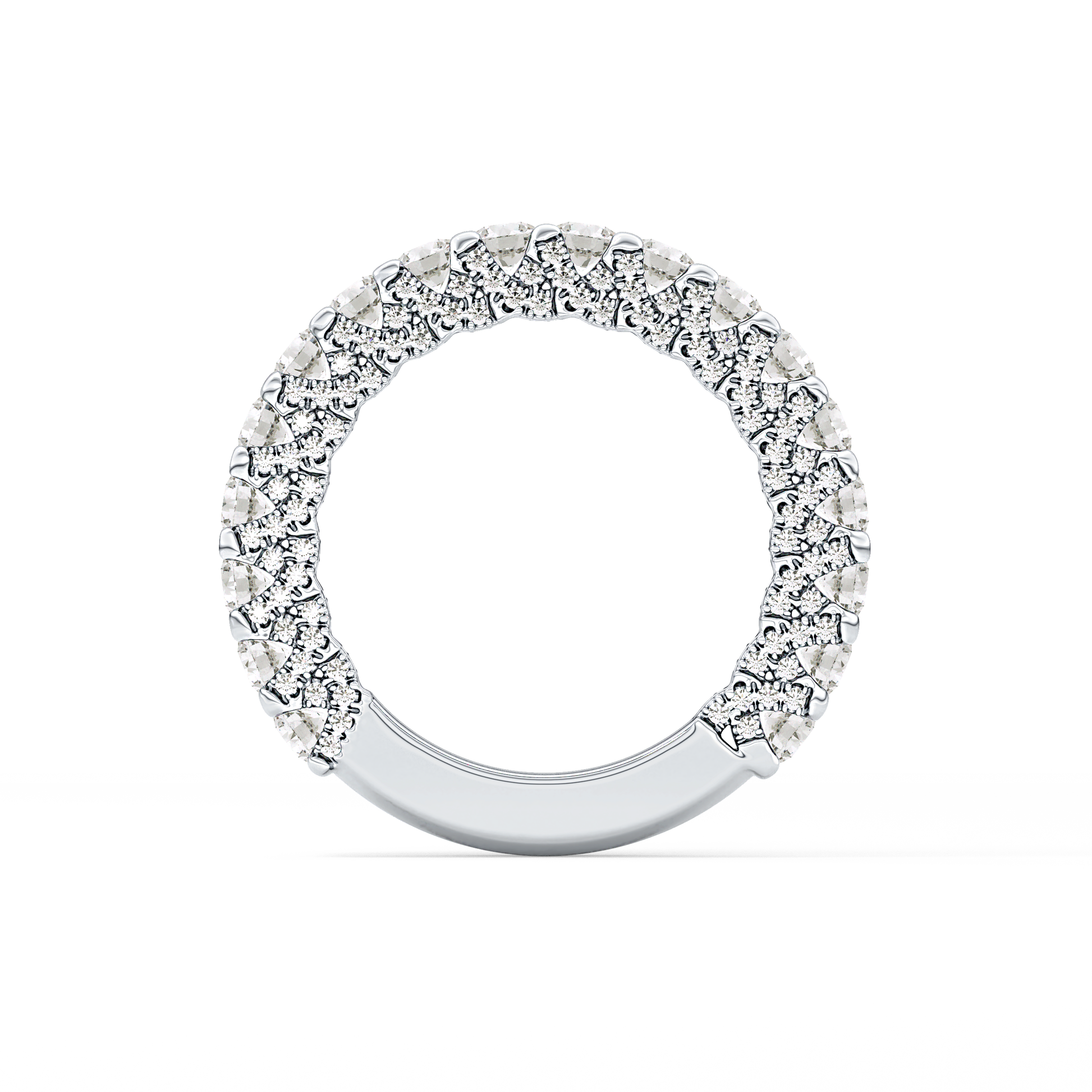 Half Eternity Wedding Band with 1.83 TCW Round Cut Moissanite – Yellow, White, or Rose Gold