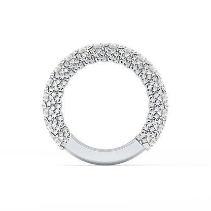 Half Eternity Wedding Band with 1.83 TCW Round Cut Moissanite – Yellow, White, or Rose Gold