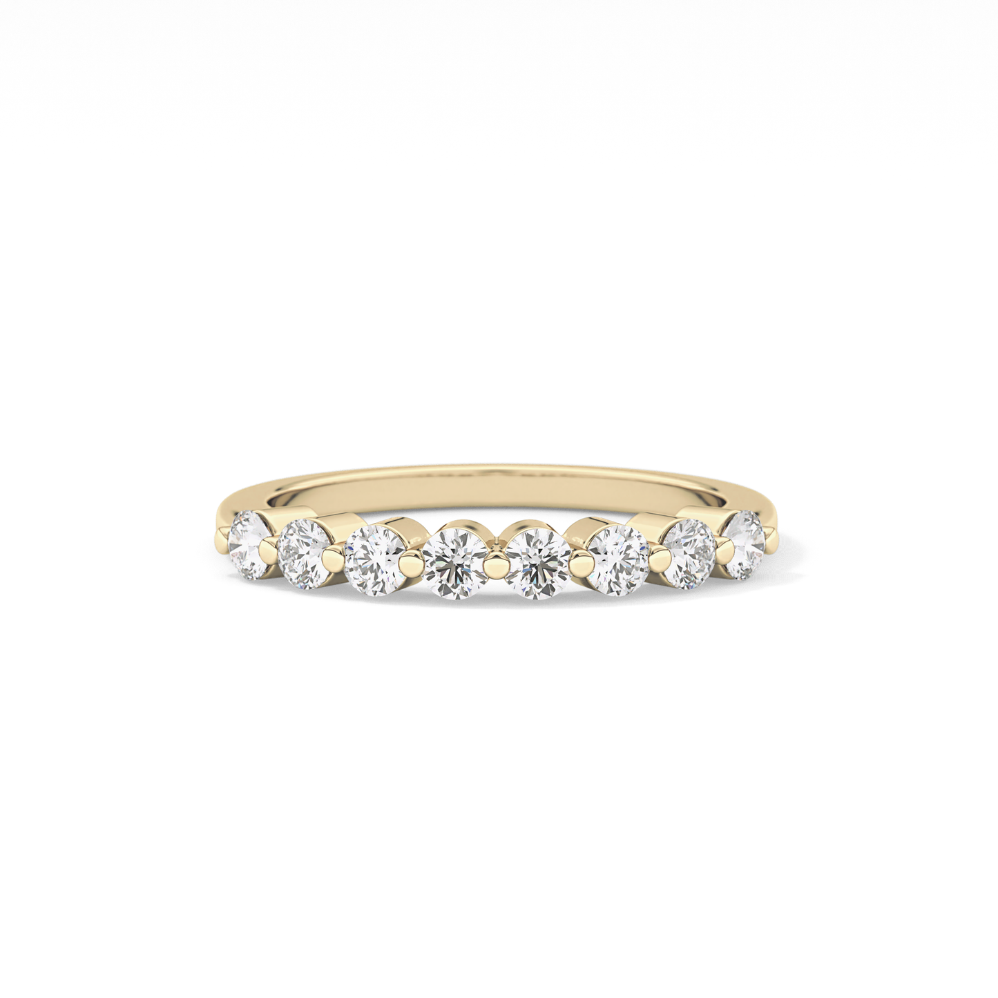 Half Eternity Wedding Band with 0.47 TCW Round Cut Moissanite – Yellow, White, or Rose Gold