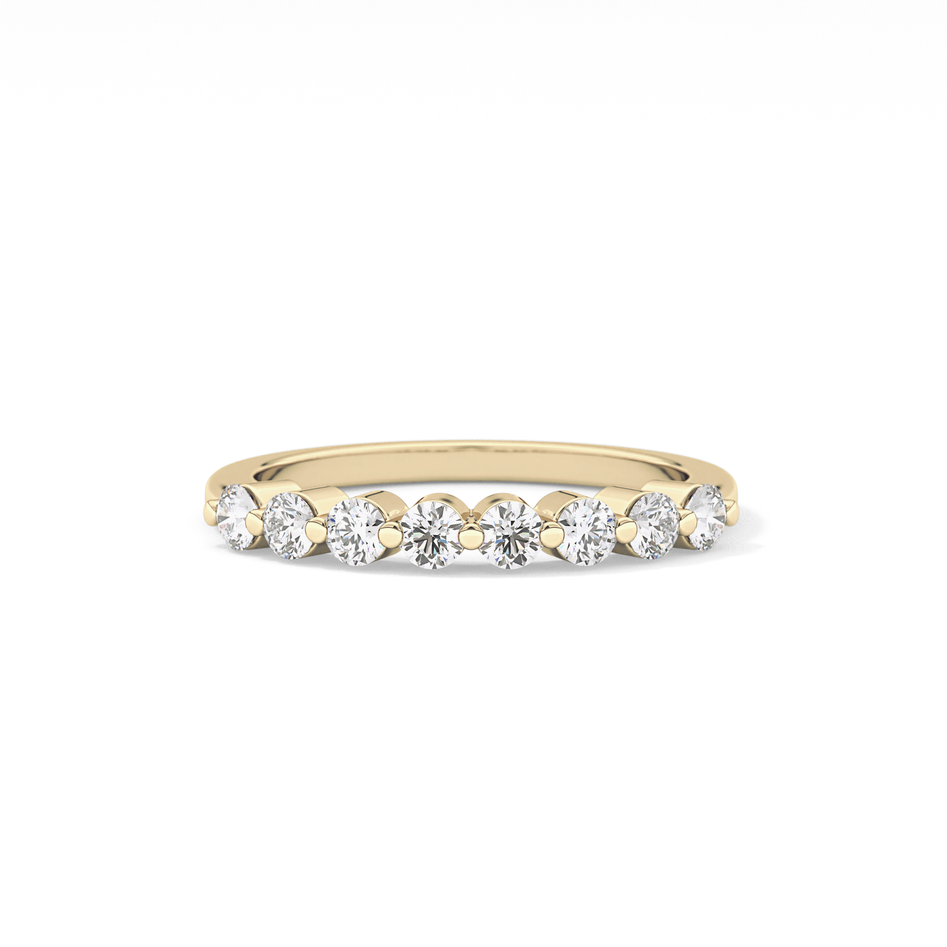 Half Eternity Wedding Band with 0.47 TCW Round Cut Moissanite – Yellow, White, or Rose Gold