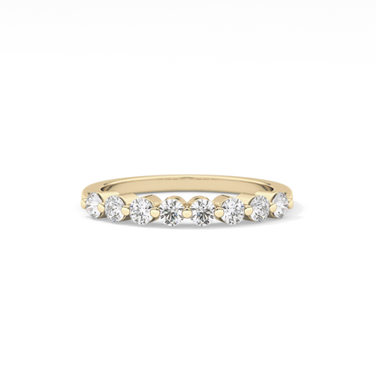 Half Eternity Wedding Band with 0.47 TCW Round Cut Moissanite – Yellow, White, or Rose Gold