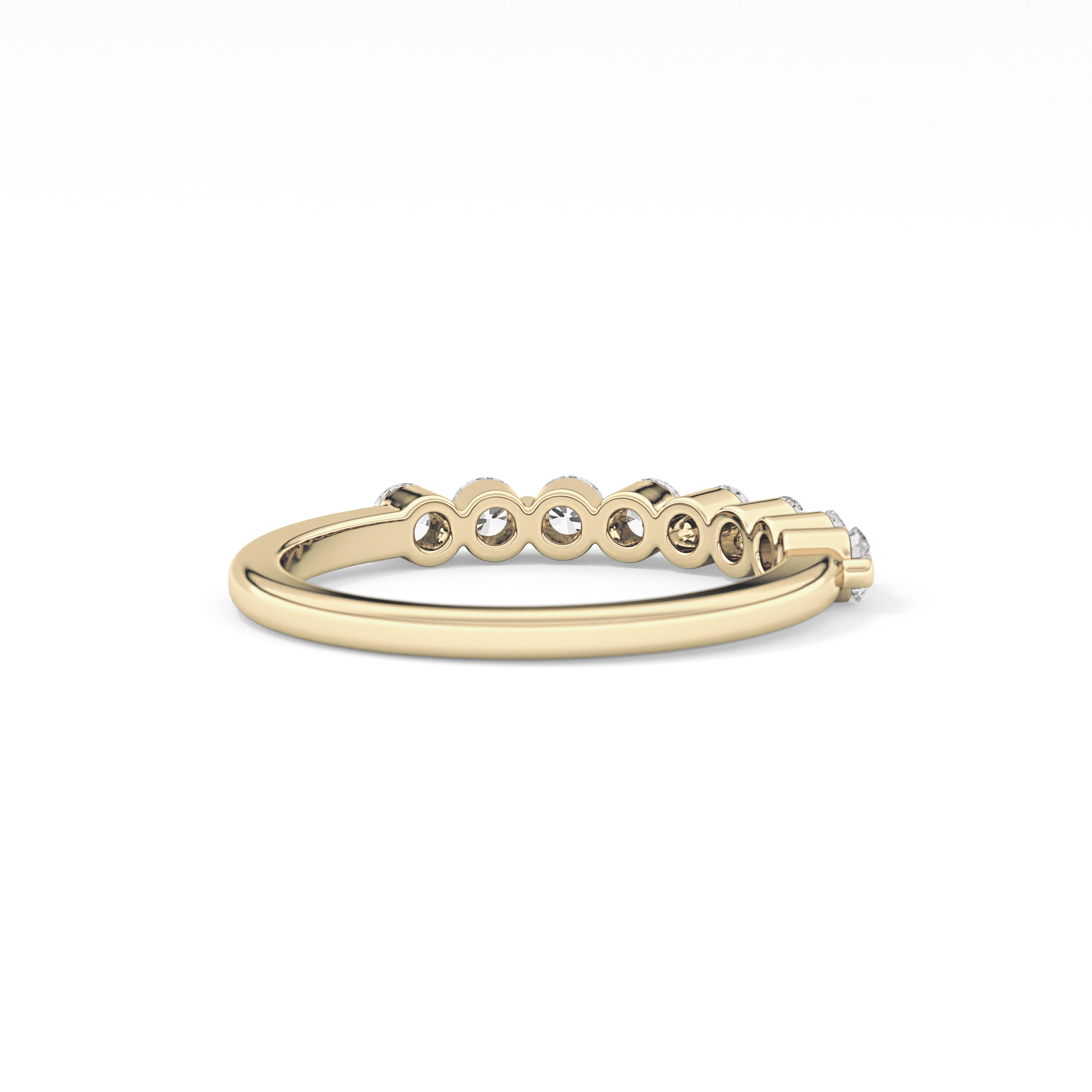 Half Eternity Wedding Band with 0.47 TCW Round Cut Moissanite – Yellow, White, or Rose Gold