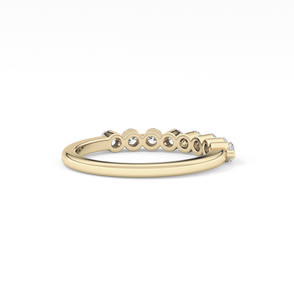 Half Eternity Wedding Band with 0.47 TCW Round Cut Moissanite – Yellow, White, or Rose Gold