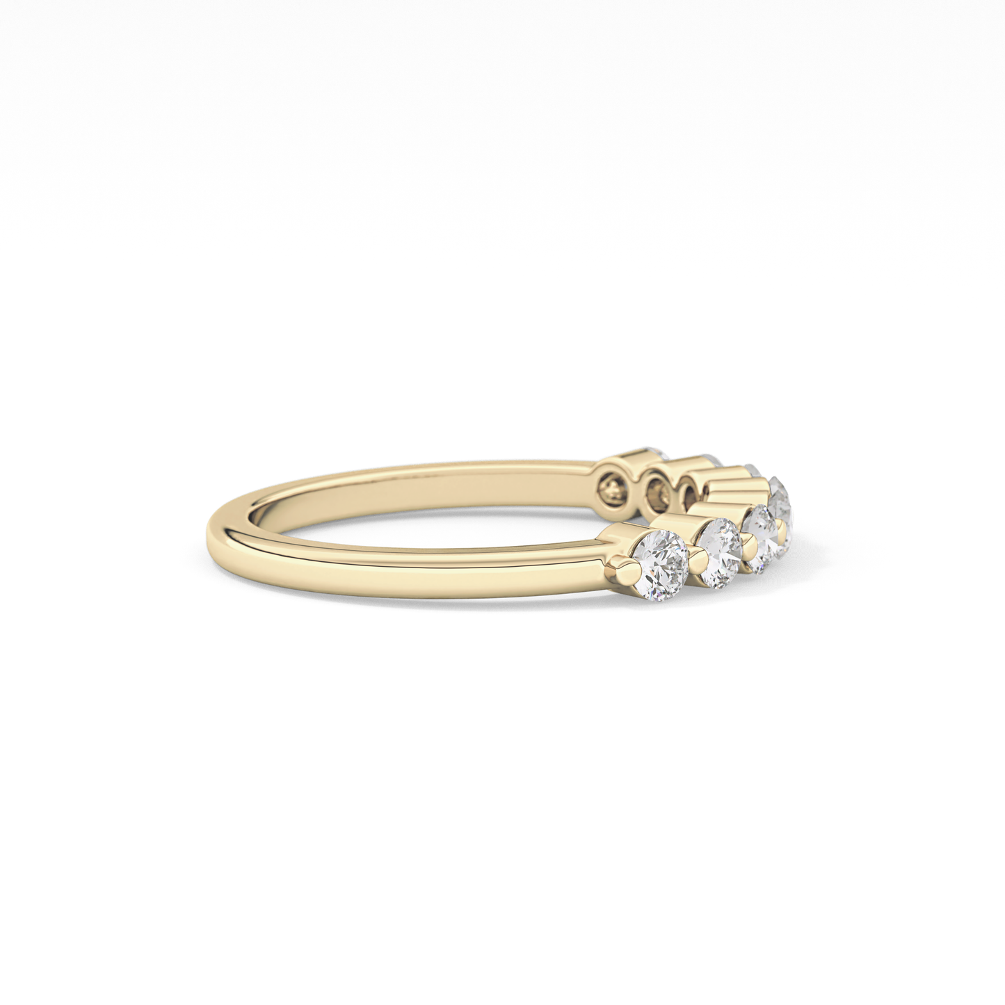 Half Eternity Wedding Band with 0.47 TCW Round Cut Moissanite – Yellow, White, or Rose Gold
