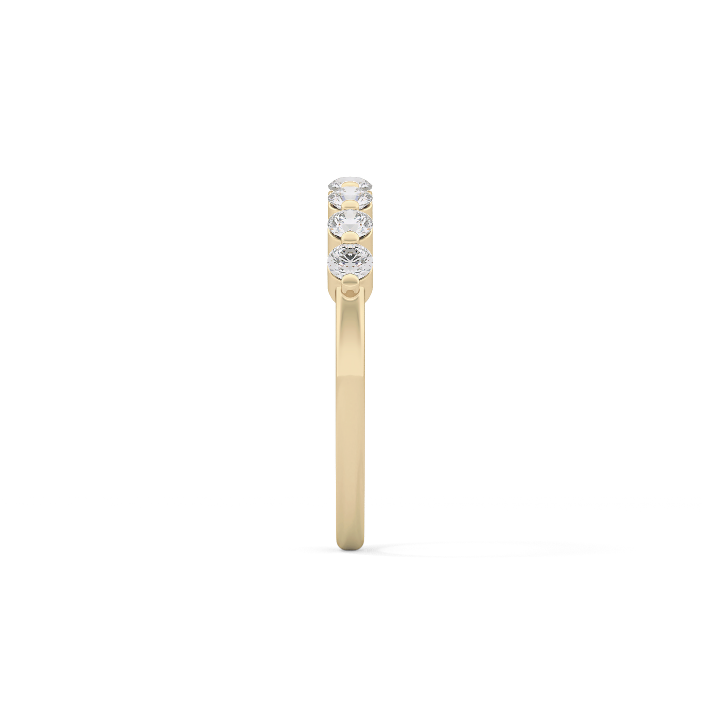 Half Eternity Wedding Band with 0.47 TCW Round Cut Moissanite – Yellow, White, or Rose Gold
