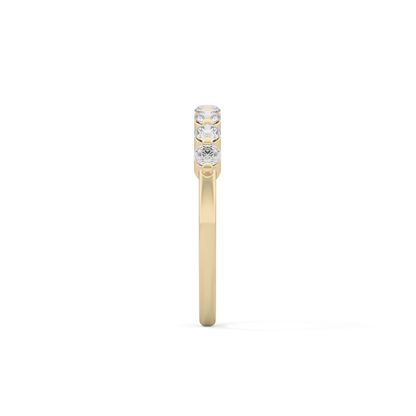 Half Eternity Wedding Band with 0.47 TCW Round Cut Moissanite – Yellow, White, or Rose Gold