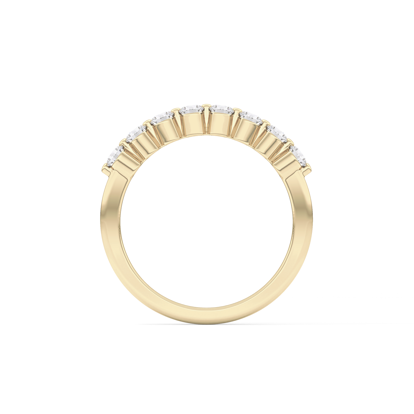 Half Eternity Wedding Band with 0.47 TCW Round Cut Moissanite – Yellow, White, or Rose Gold