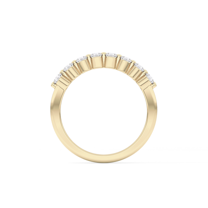 Half Eternity Wedding Band with 0.47 TCW Round Cut Moissanite – Yellow, White, or Rose Gold
