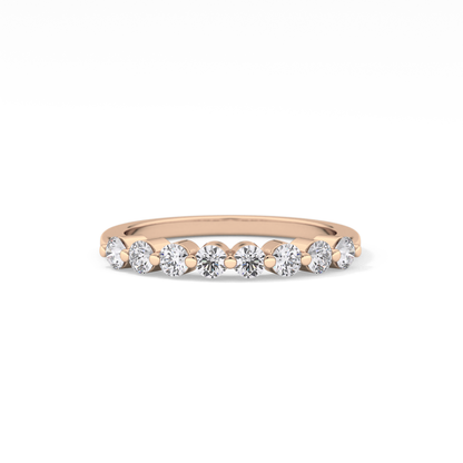 Half Eternity Wedding Band with 0.47 TCW Round Cut Moissanite – Yellow, White, or Rose Gold