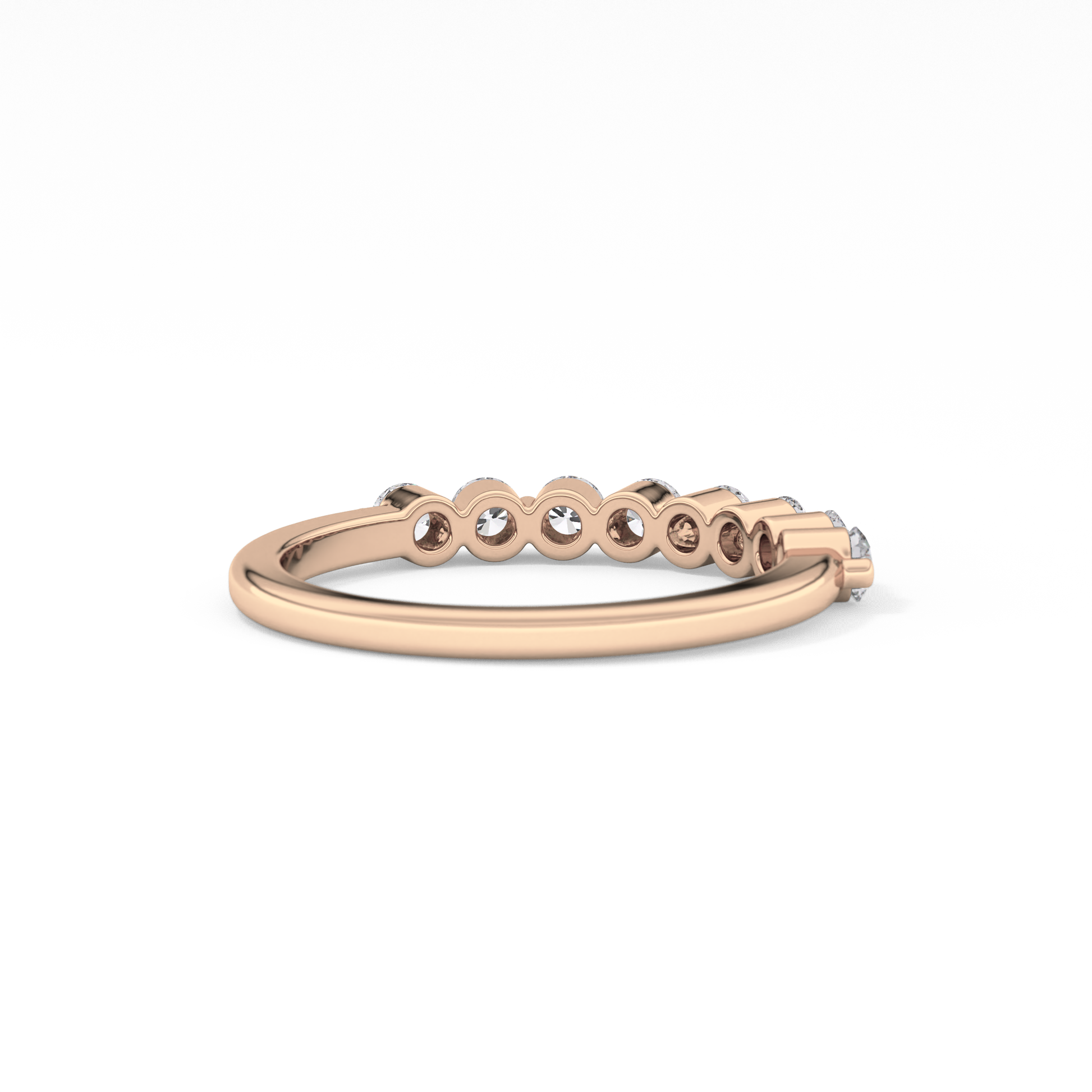 Half Eternity Wedding Band with 0.47 TCW Round Cut Moissanite – Yellow, White, or Rose Gold