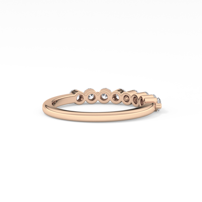 Half Eternity Wedding Band with 0.47 TCW Round Cut Moissanite – Yellow, White, or Rose Gold