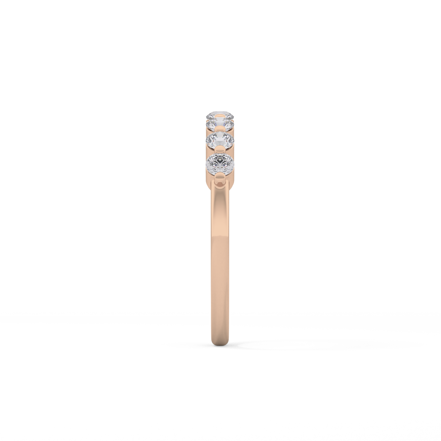 Half Eternity Wedding Band with 0.47 TCW Round Cut Moissanite – Yellow, White, or Rose Gold