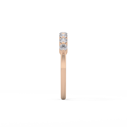 Half Eternity Wedding Band with 0.47 TCW Round Cut Moissanite – Yellow, White, or Rose Gold