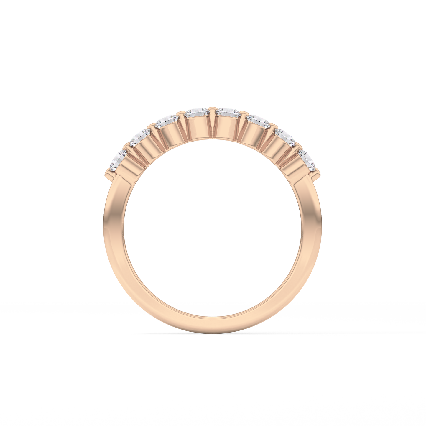 Half Eternity Wedding Band with 0.47 TCW Round Cut Moissanite – Yellow, White, or Rose Gold