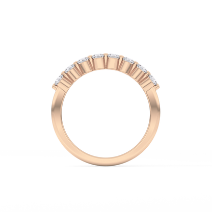 Half Eternity Wedding Band with 0.47 TCW Round Cut Moissanite – Yellow, White, or Rose Gold