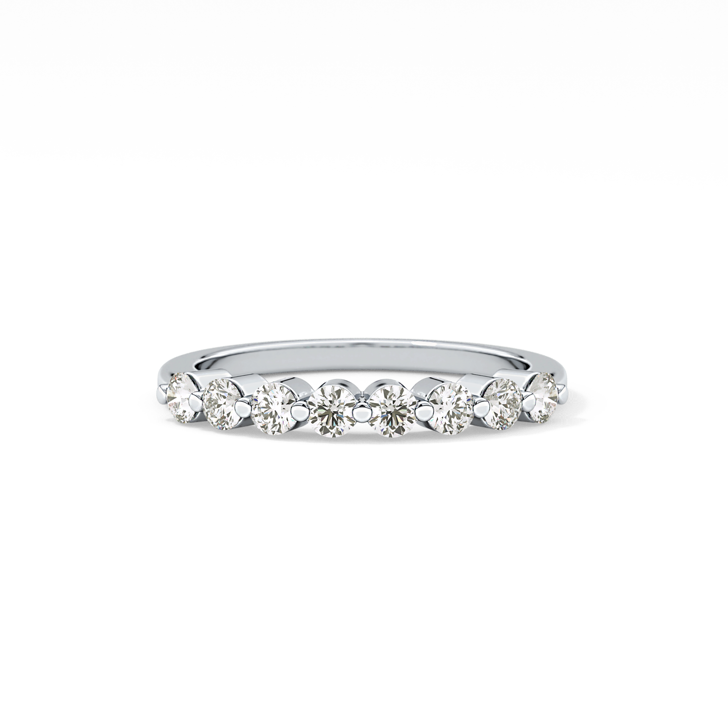 Half Eternity Wedding Band with 0.47 TCW Round Cut Moissanite – Yellow, White, or Rose Gold