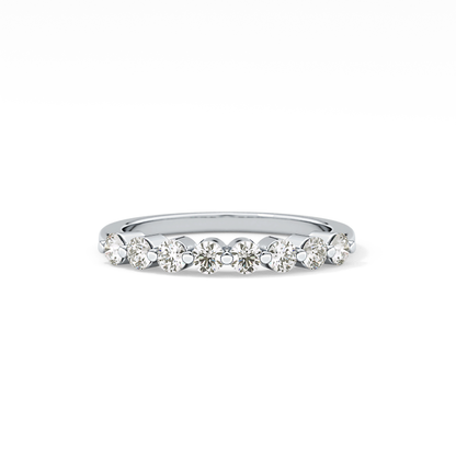 Half Eternity Wedding Band with 0.47 TCW Round Cut Moissanite – Yellow, White, or Rose Gold