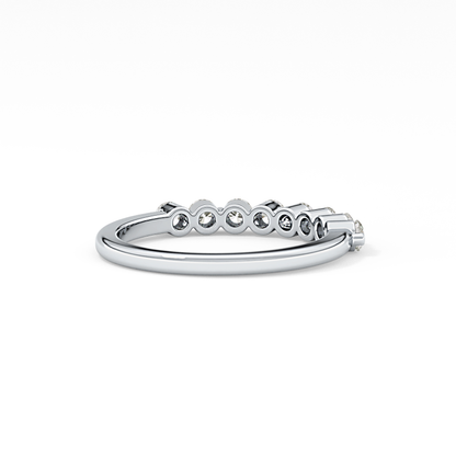 Half Eternity Wedding Band with 0.47 TCW Round Cut Moissanite – Yellow, White, or Rose Gold