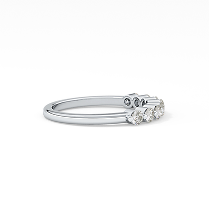Half Eternity Wedding Band with 0.47 TCW Round Cut Moissanite – Yellow, White, or Rose Gold