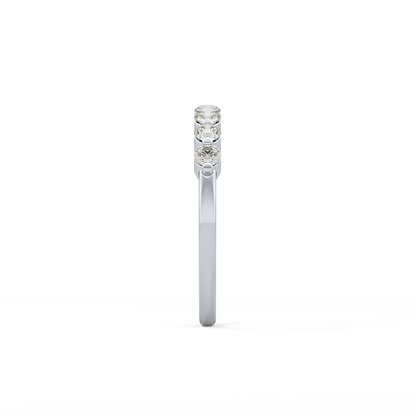Half Eternity Wedding Band with 0.47 TCW Round Cut Moissanite – Yellow, White, or Rose Gold