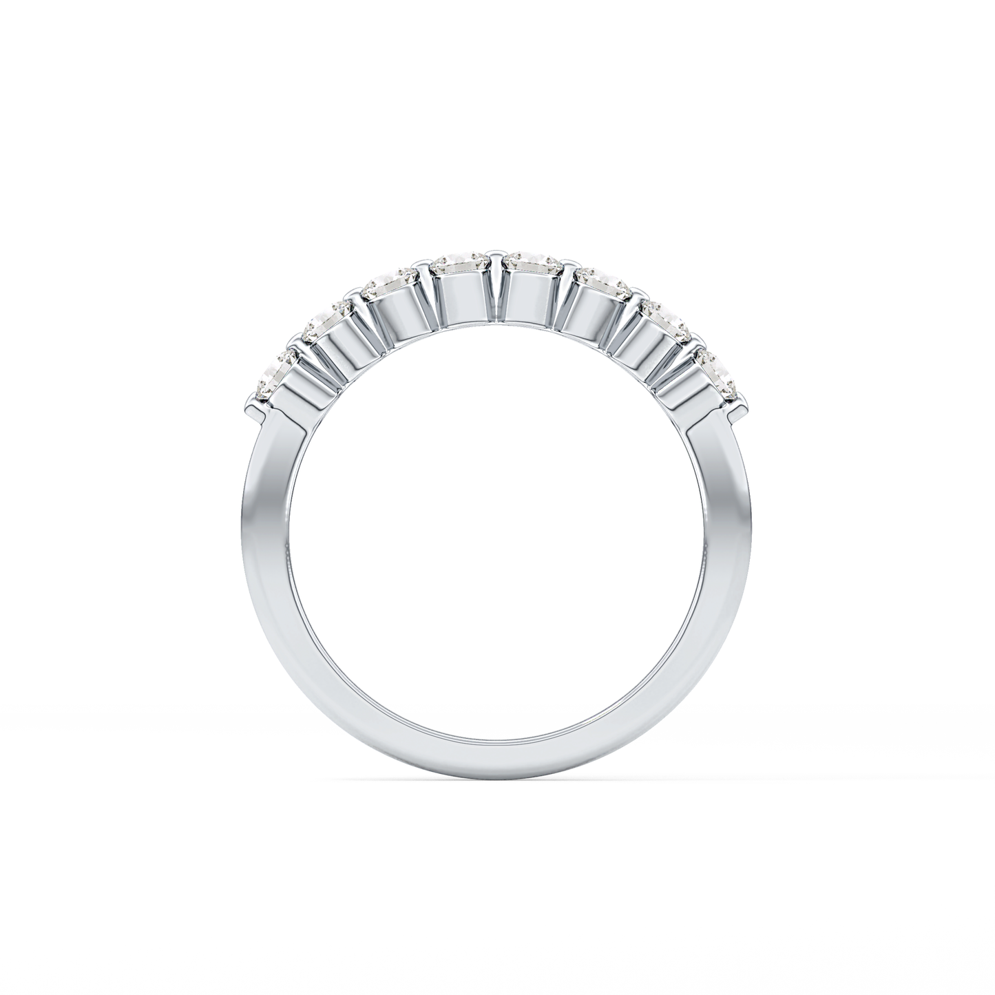 Half Eternity Wedding Band with 0.47 TCW Round Cut Moissanite – Yellow, White, or Rose Gold