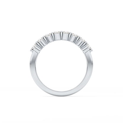 Half Eternity Wedding Band with 0.47 TCW Round Cut Moissanite – Yellow, White, or Rose Gold
