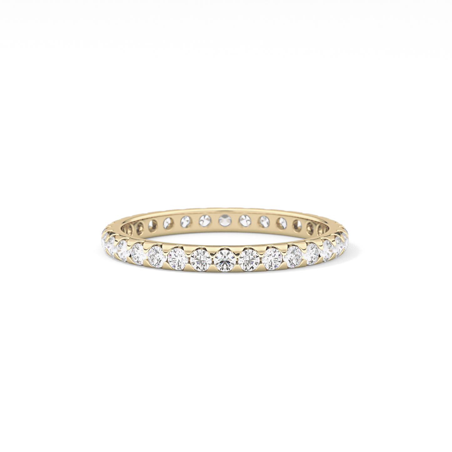 Full Eternity Wedding Band with 0.59 TCW Round Cut Moissanite – Yellow, White, or Rose Gold