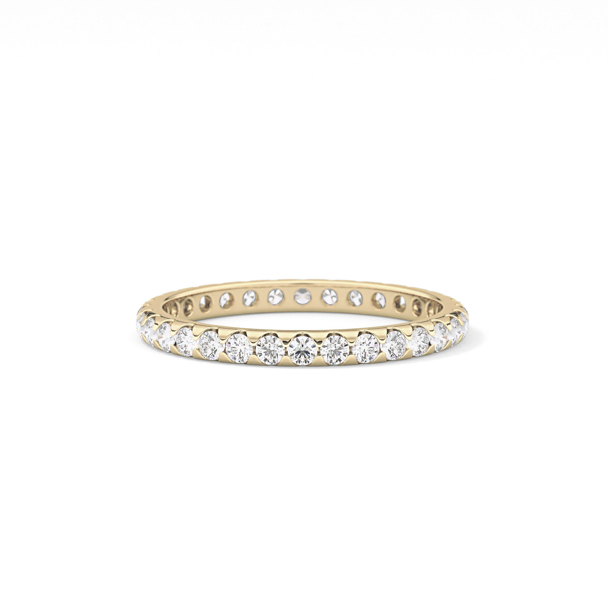 Full Eternity Wedding Band with 0.59 TCW Round Cut Moissanite – Yellow, White, or Rose Gold
