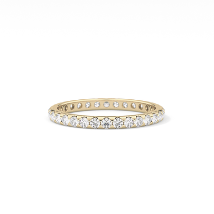 Full Eternity Wedding Band with 0.59 TCW Round Cut Moissanite – Yellow, White, or Rose Gold