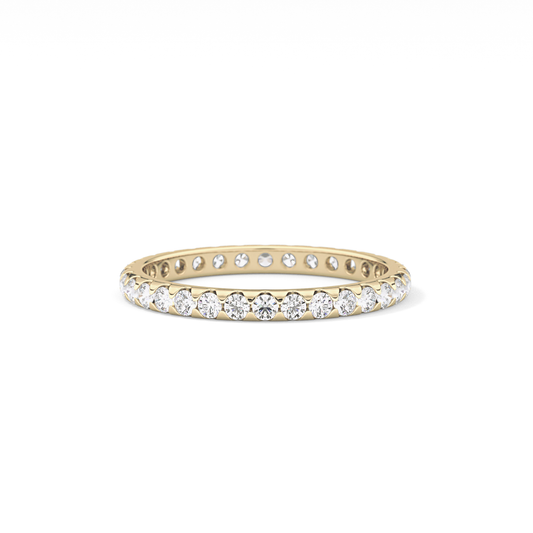 Full Eternity Wedding Band with 0.59 TCW Round Cut Moissanite – Yellow, White, or Rose Gold