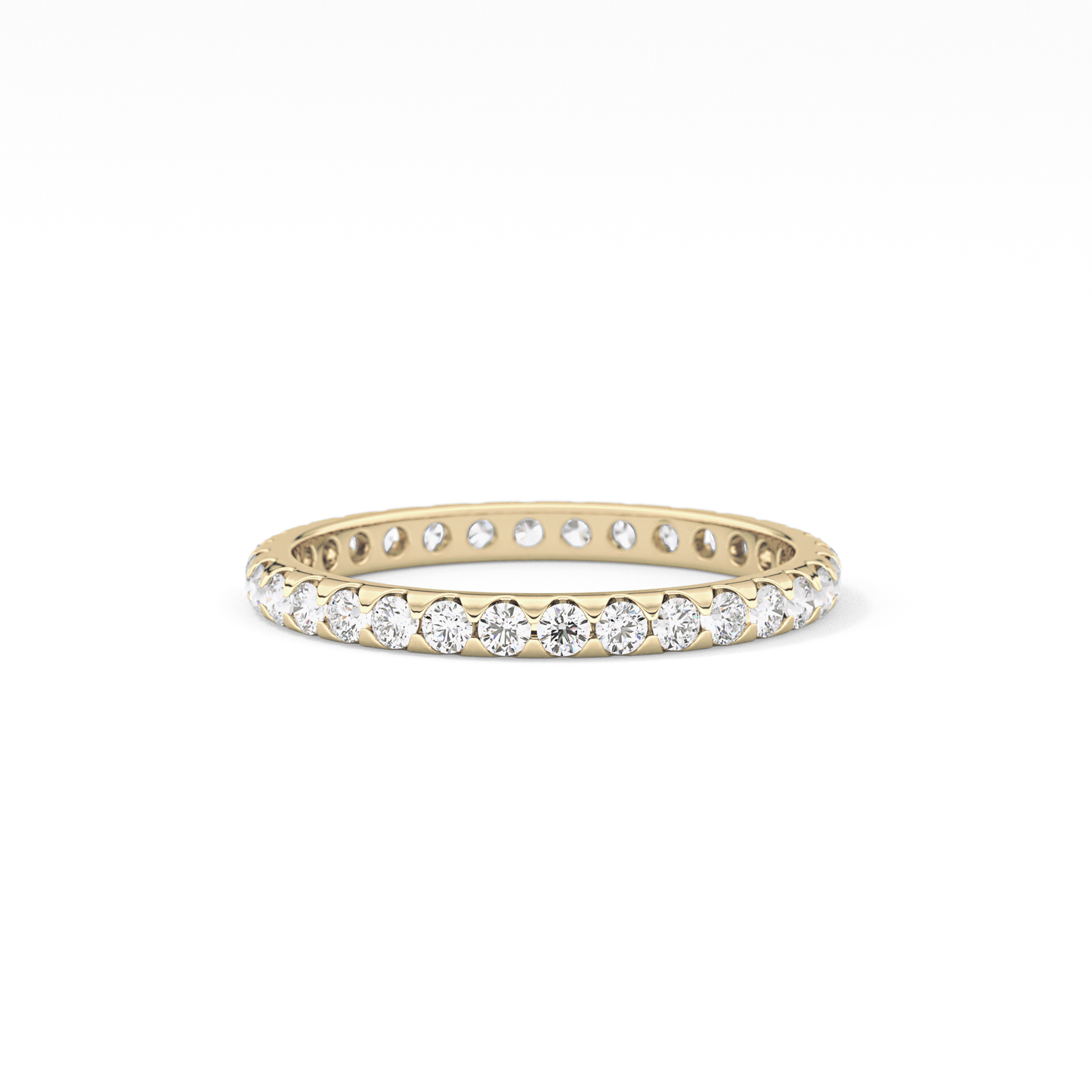 Full Eternity Wedding Band with 0.59 TCW Round Cut Moissanite – Yellow, White, or Rose Gold