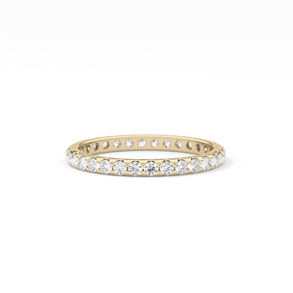 Full Eternity Wedding Band with 0.59 TCW Round Cut Moissanite – Yellow, White, or Rose Gold