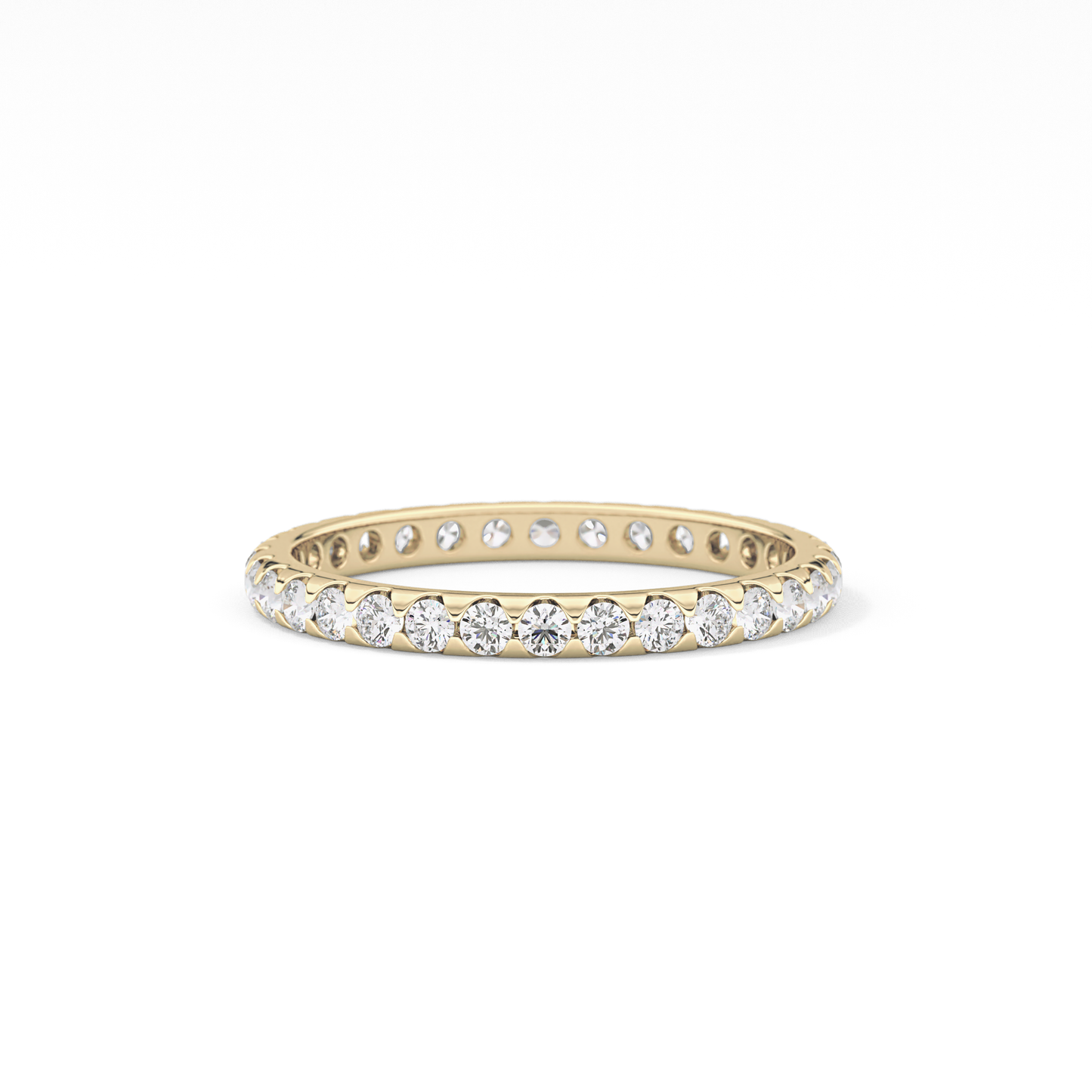 Full Eternity Wedding Band with 0.59 TCW Round Cut Moissanite – Yellow, White, or Rose Gold