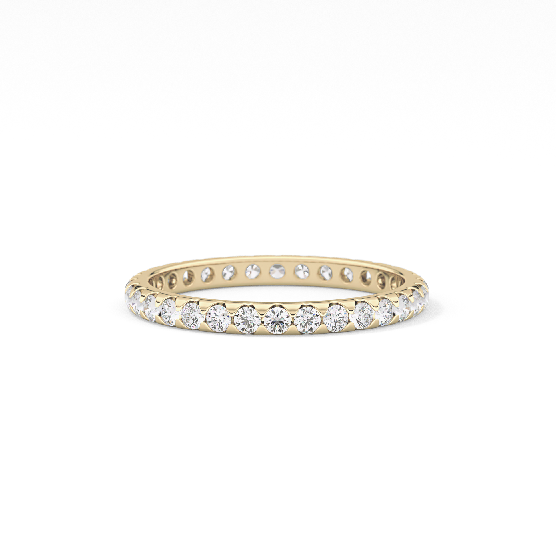 Full Eternity Wedding Band with 0.59 TCW Round Cut Moissanite – Yellow, White, or Rose Gold