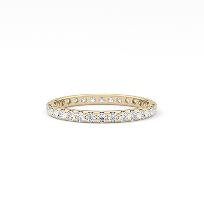 Full Eternity Wedding Band with 0.59 TCW Round Cut Moissanite – Yellow, White, or Rose Gold