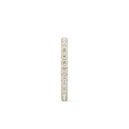 Full Eternity Wedding Band with 0.59 TCW Round Cut Moissanite – Yellow, White, or Rose Gold