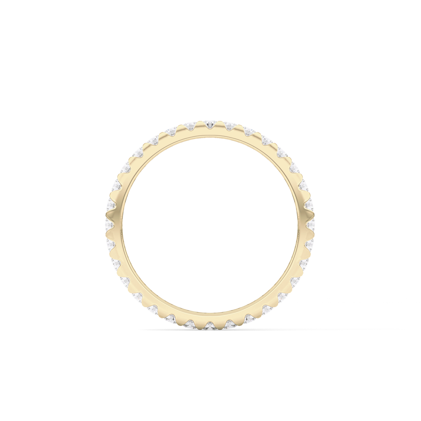 Full Eternity Wedding Band with 0.59 TCW Round Cut Moissanite – Yellow, White, or Rose Gold