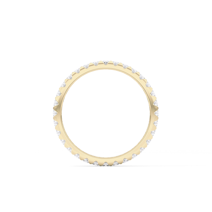 Full Eternity Wedding Band with 0.59 TCW Round Cut Moissanite – Yellow, White, or Rose Gold
