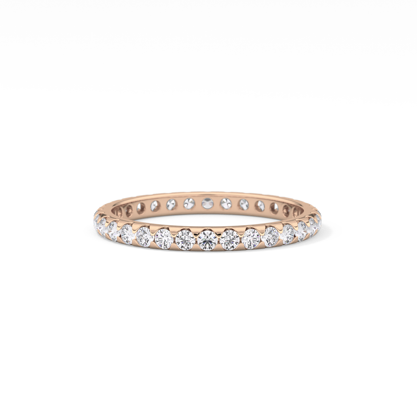 Full Eternity Wedding Band with 0.59 TCW Round Cut Moissanite – Yellow, White, or Rose Gold