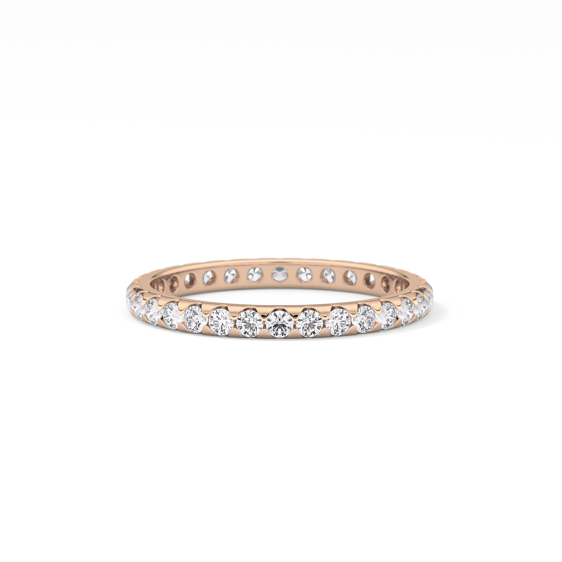 Full Eternity Wedding Band with 0.59 TCW Round Cut Moissanite – Yellow, White, or Rose Gold