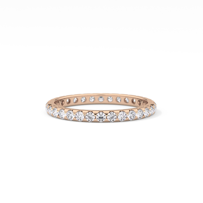 Full Eternity Wedding Band with 0.59 TCW Round Cut Moissanite – Yellow, White, or Rose Gold