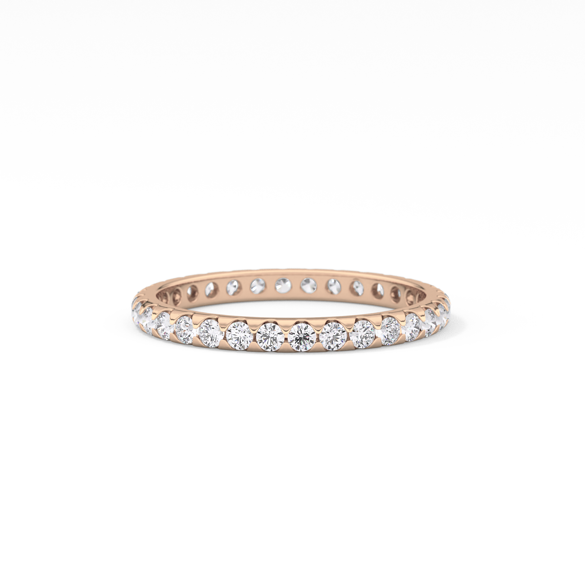 Full Eternity Wedding Band with 0.59 TCW Round Cut Moissanite – Yellow, White, or Rose Gold