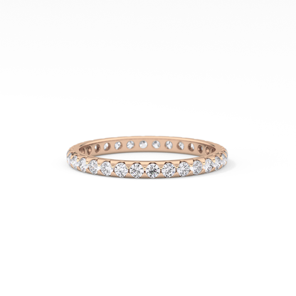 Full Eternity Wedding Band with 0.59 TCW Round Cut Moissanite – Yellow, White, or Rose Gold