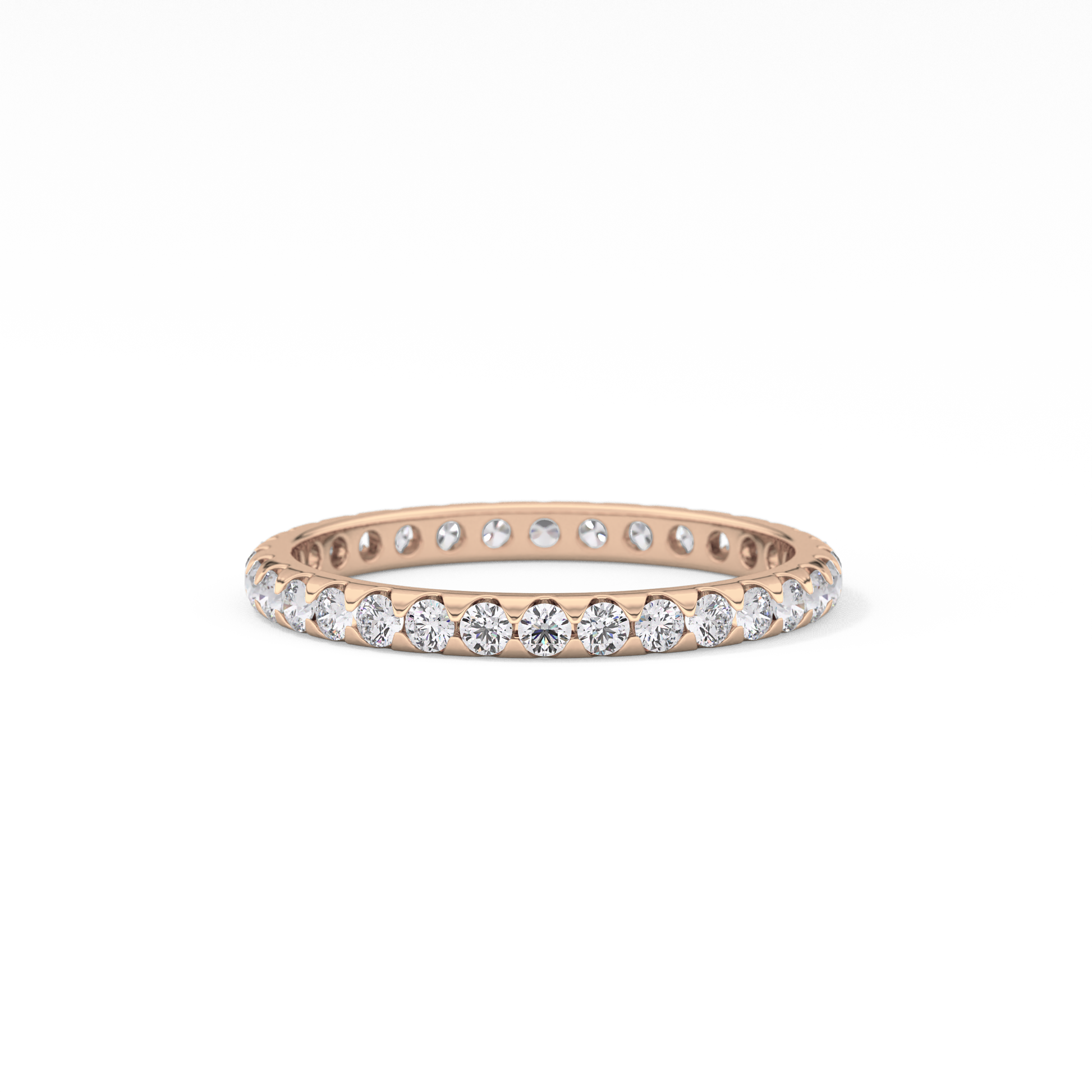 Full Eternity Wedding Band with 0.59 TCW Round Cut Moissanite – Yellow, White, or Rose Gold